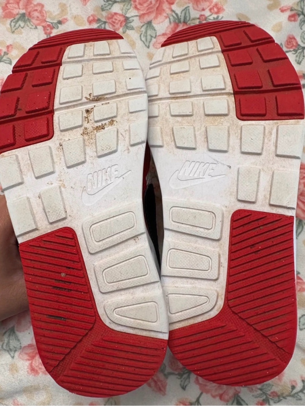 Nike Kids White and Red Air Hook-and-Loop Sneakers - Picture 3 of 3
